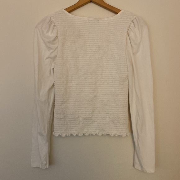 Gap Smocked Long Sleeve Button Down Top - Picture 6 of 7